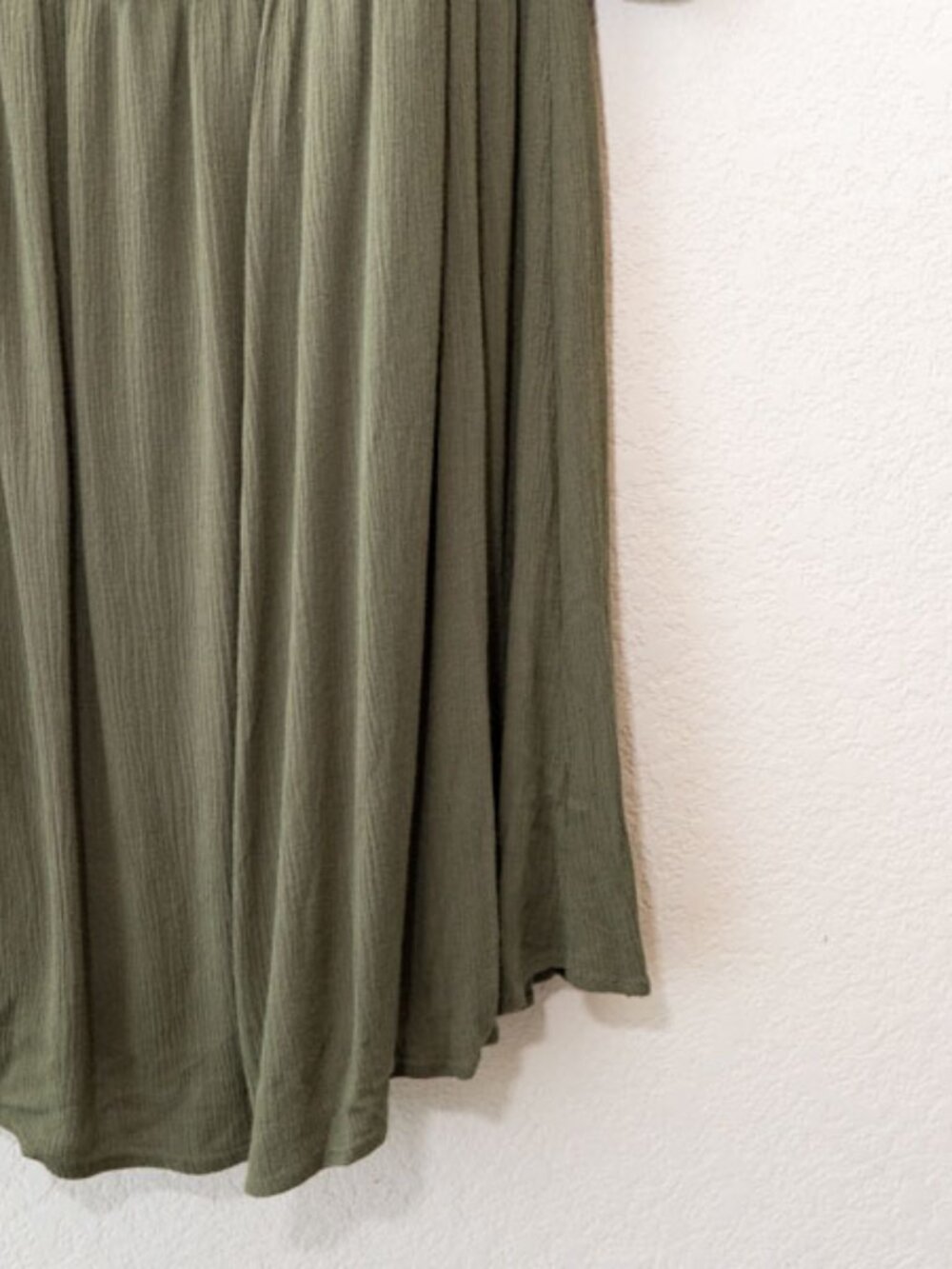 Naif Women 2X Olive Green Boho Dress Peasant Flutter Sleeve Elastic Neckline - Picture 6 of 13